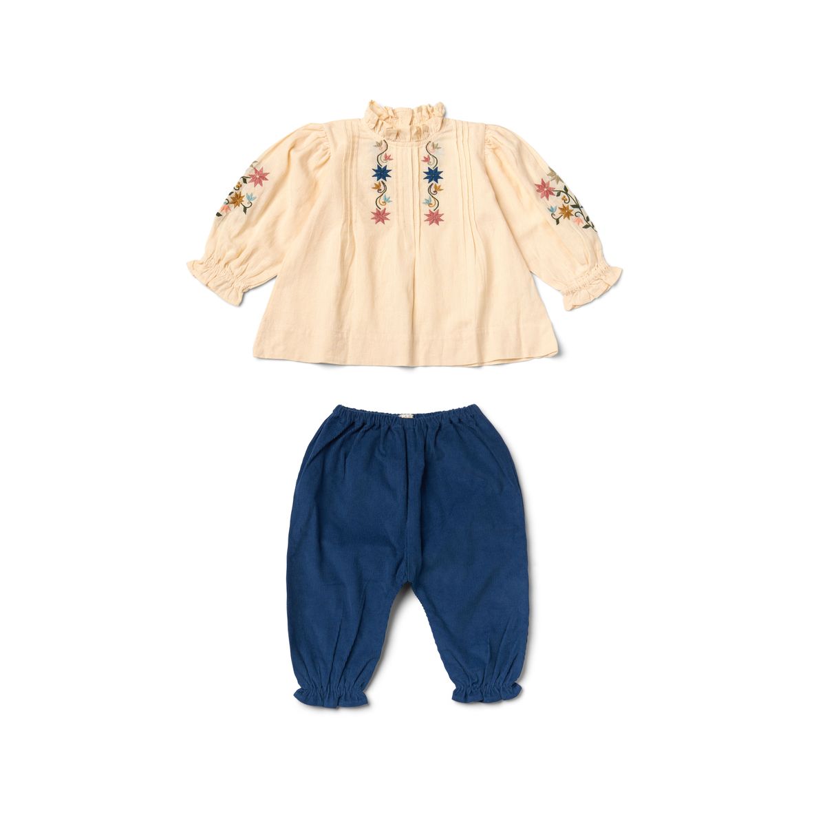 Little Luna Set in Ivory / Bijou Blue Corduroy