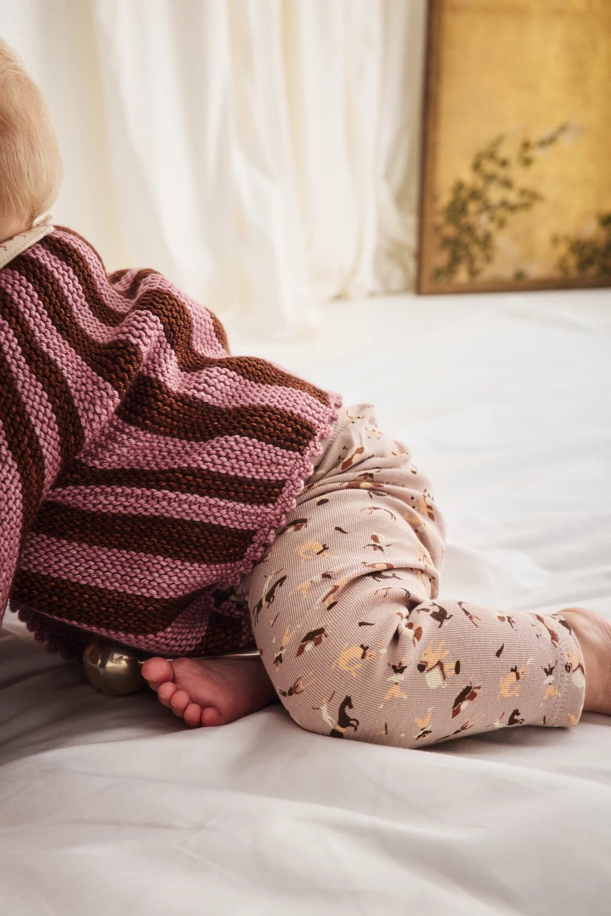 Baby Circus Stripe Cardigan - Antique Rose