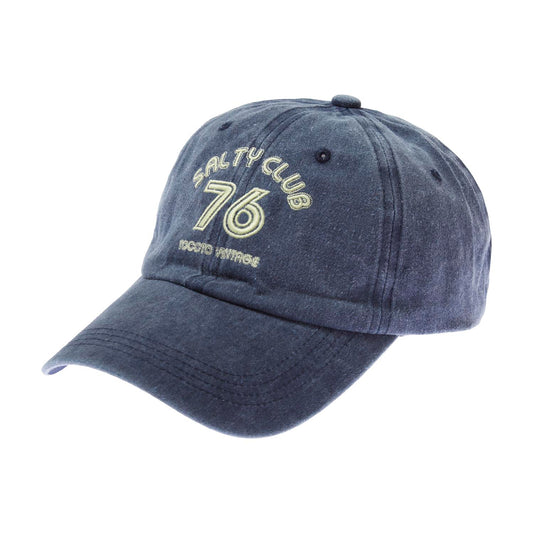 Blue Baseball Cap Embroidered “Salty Club 76” - Navy