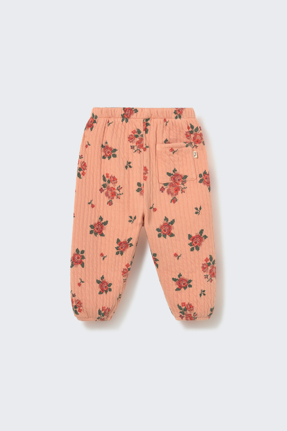 Beca Quilted Floral Print Baby Pants - Petal