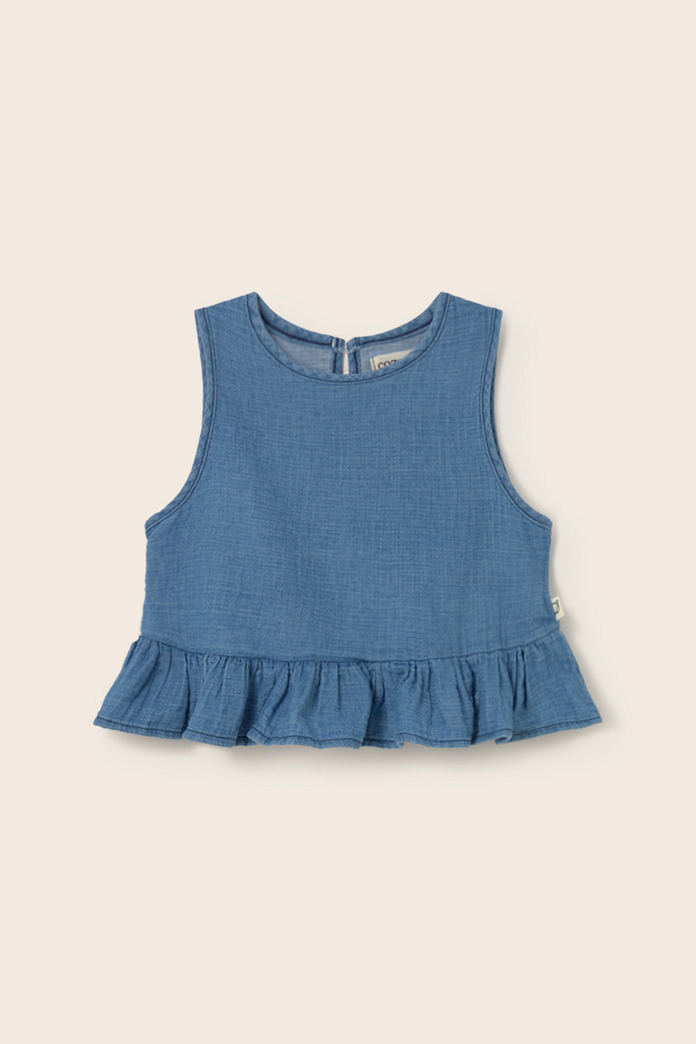 Blair Denim Gauze Cotton Top - Blue