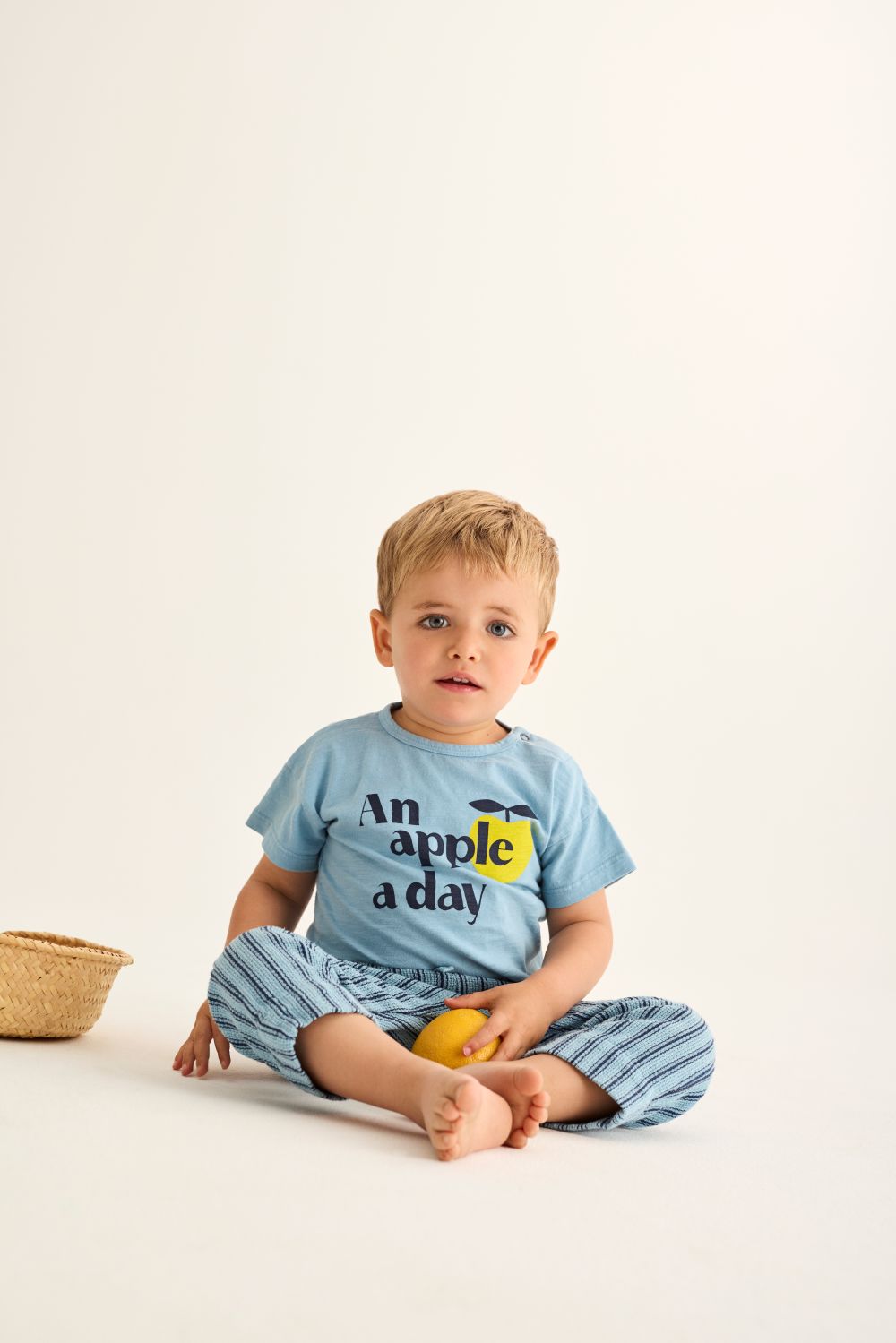 Bob Soft Slub Cotton Baby T-Shirt - Blue
