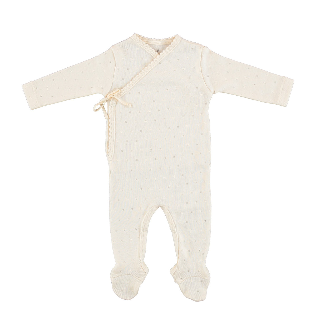 Bebe Wrap Overall - Natural Pointelle