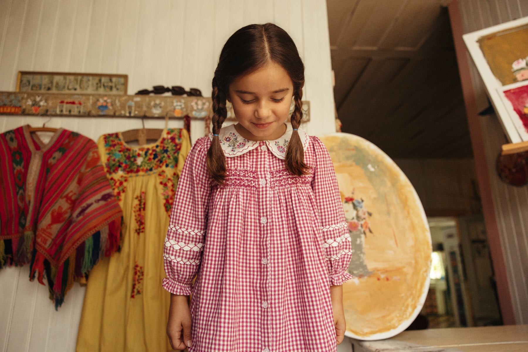 Delina Dress - Raspberry Checks