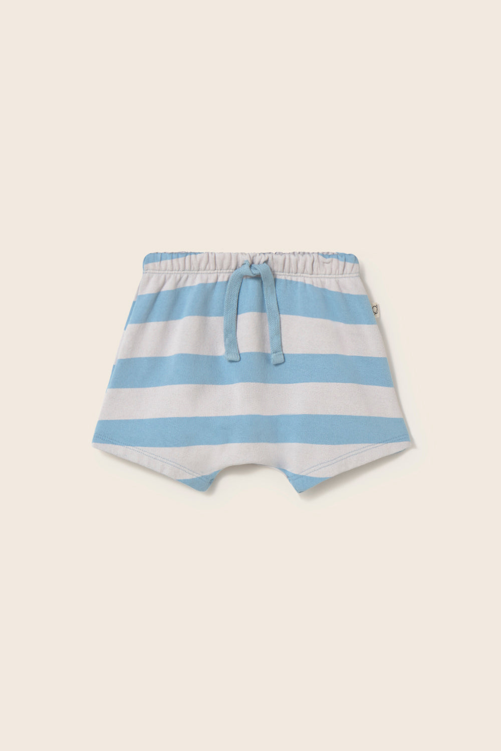 Cali Striped Cotton Fleece Baby Shorts - Blue