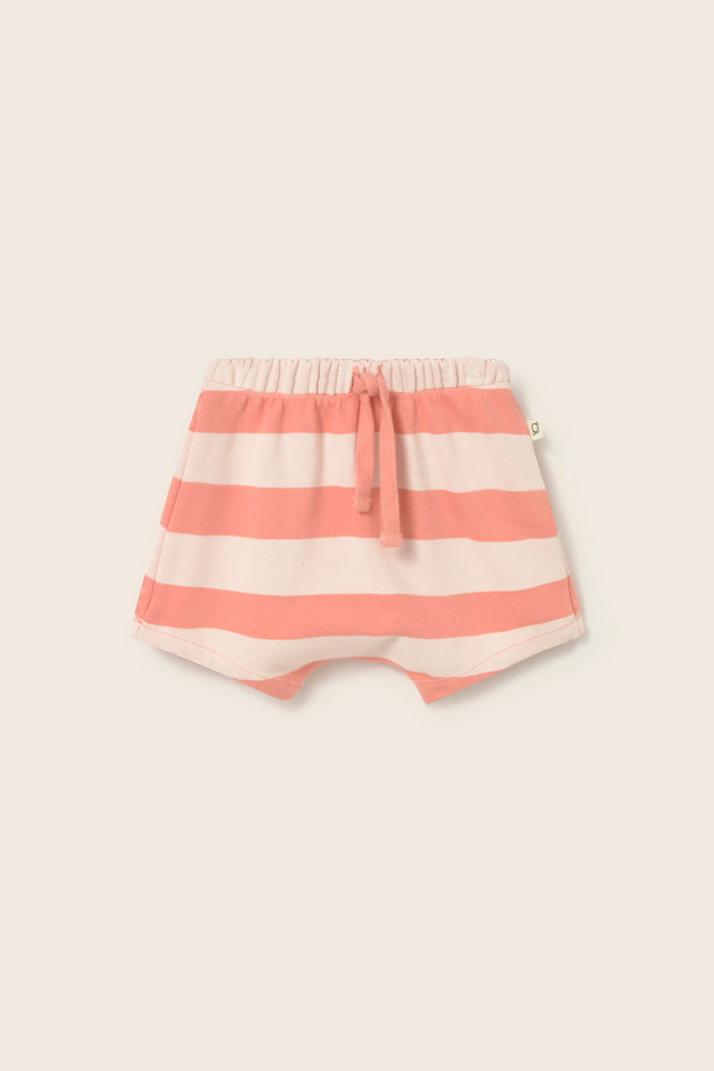 Cali Striped Cotton Fleece Baby Shorts - Rose