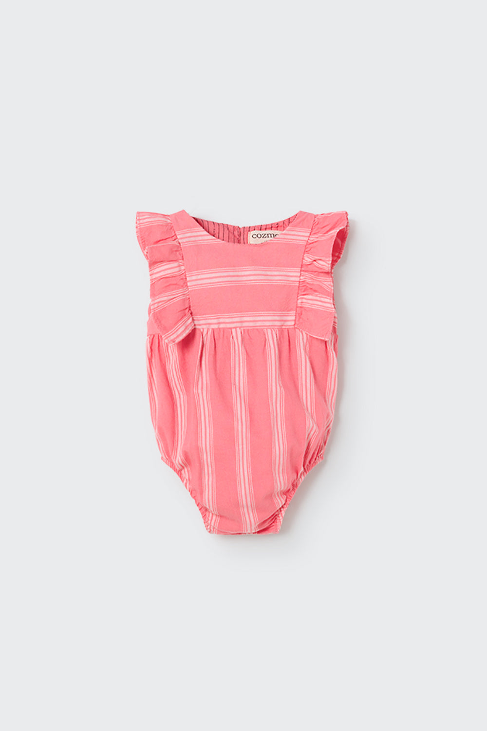 Organic Striped Baby Romper - Confetti Pink