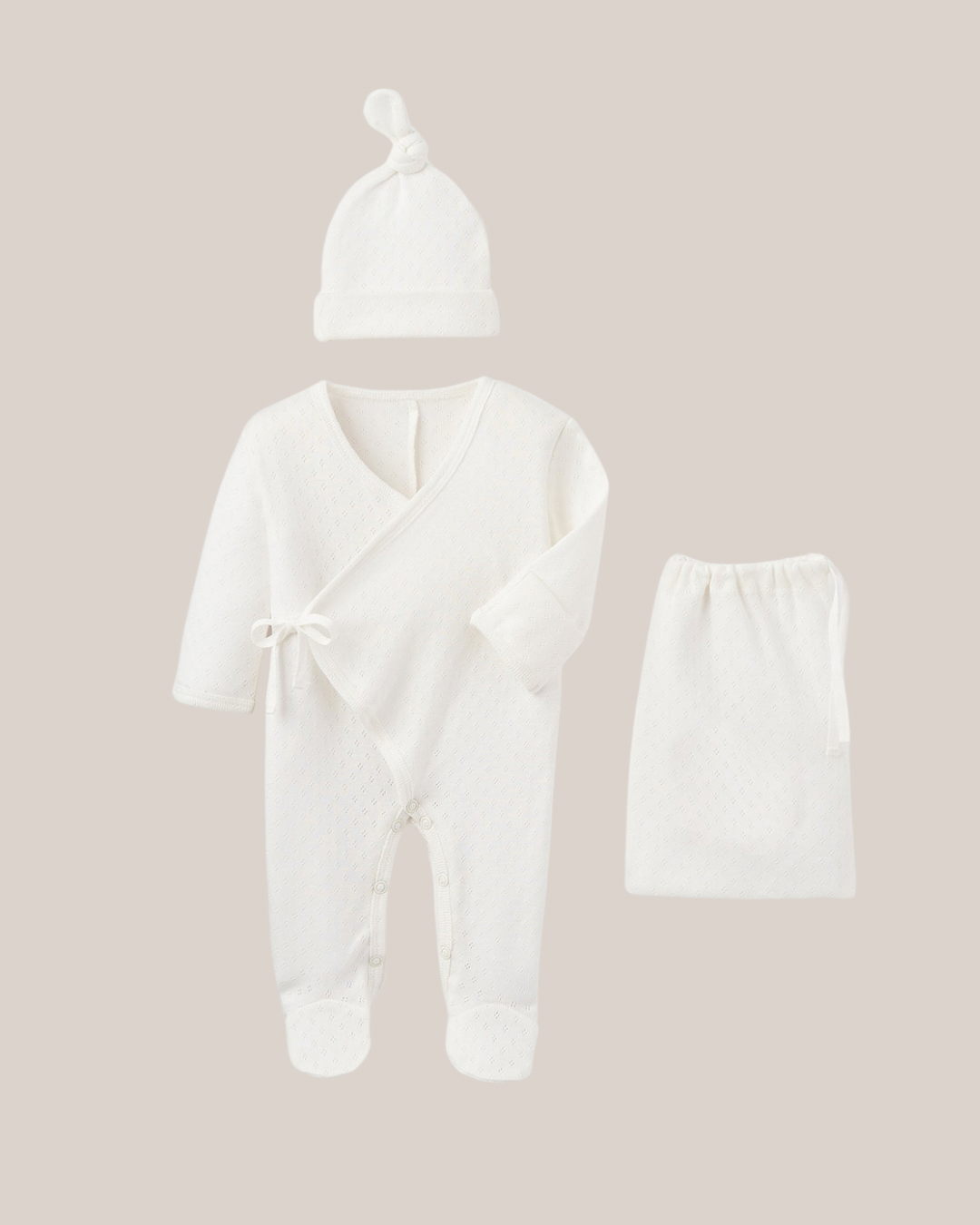 ORGANIC COTTON POINTELLE LAYETTE 2 PC GIFT SET
