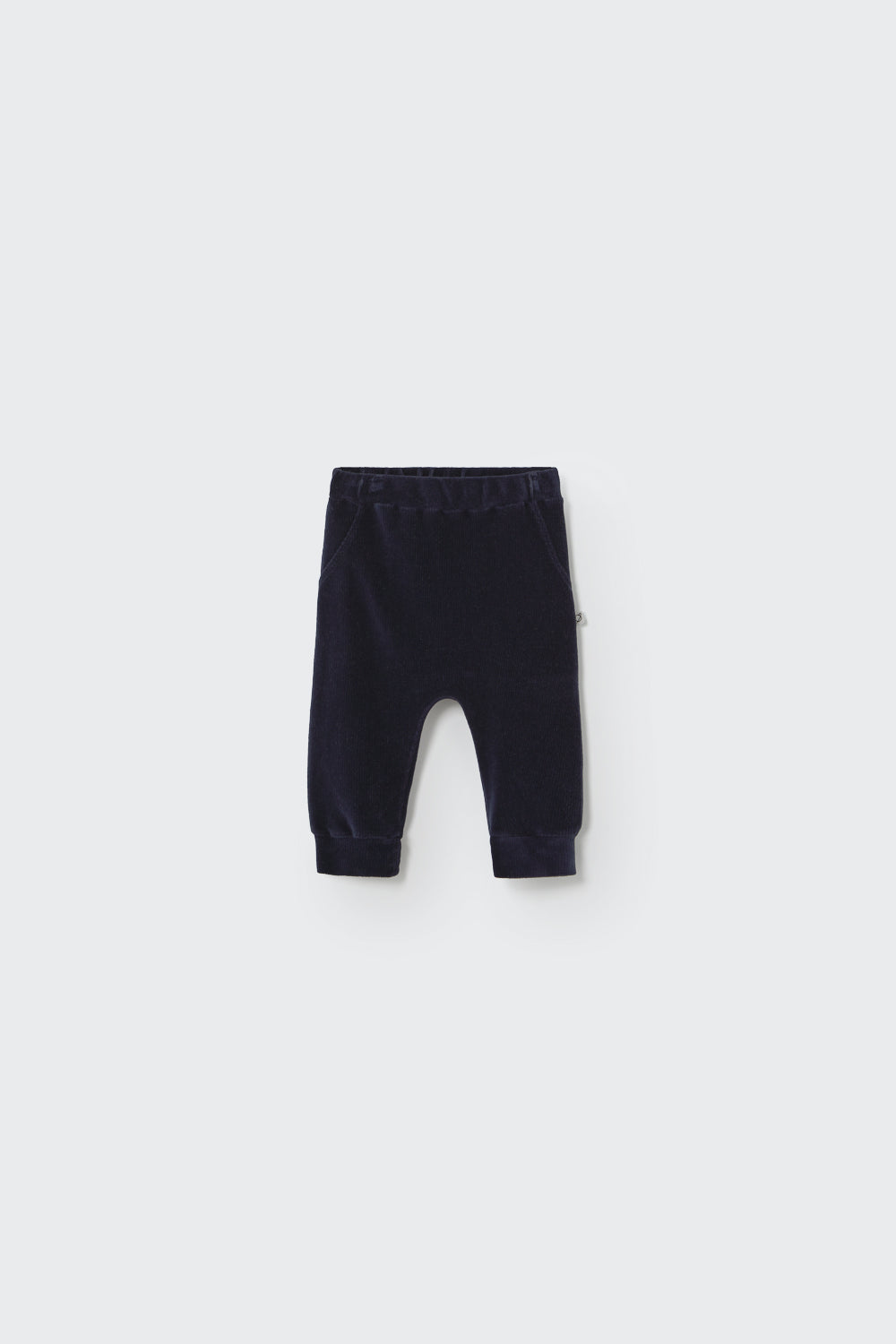 Corduroy Velour Knit Baby Pants - Navy