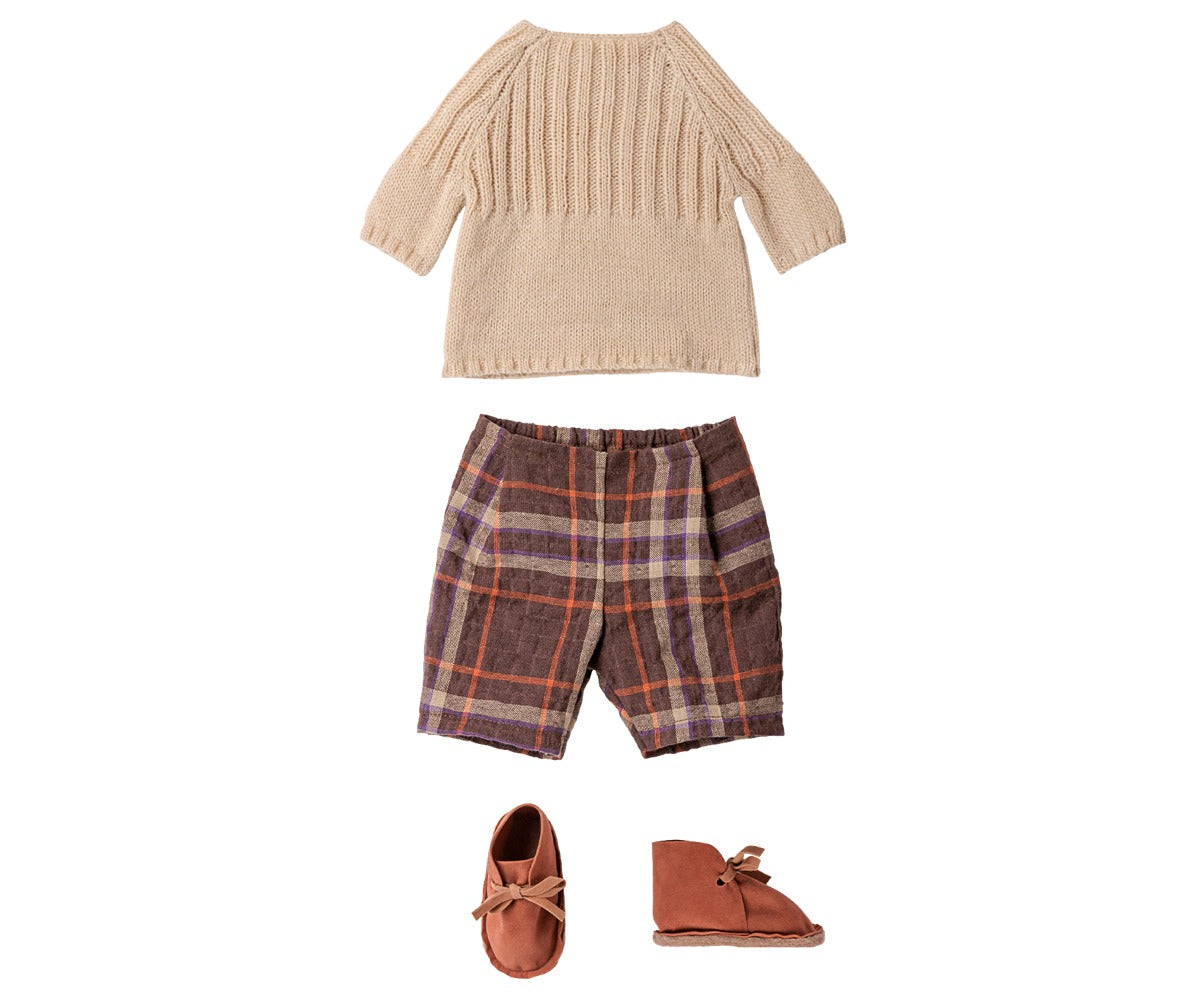Pants and Knitted Sweater, Size 4 - Off White