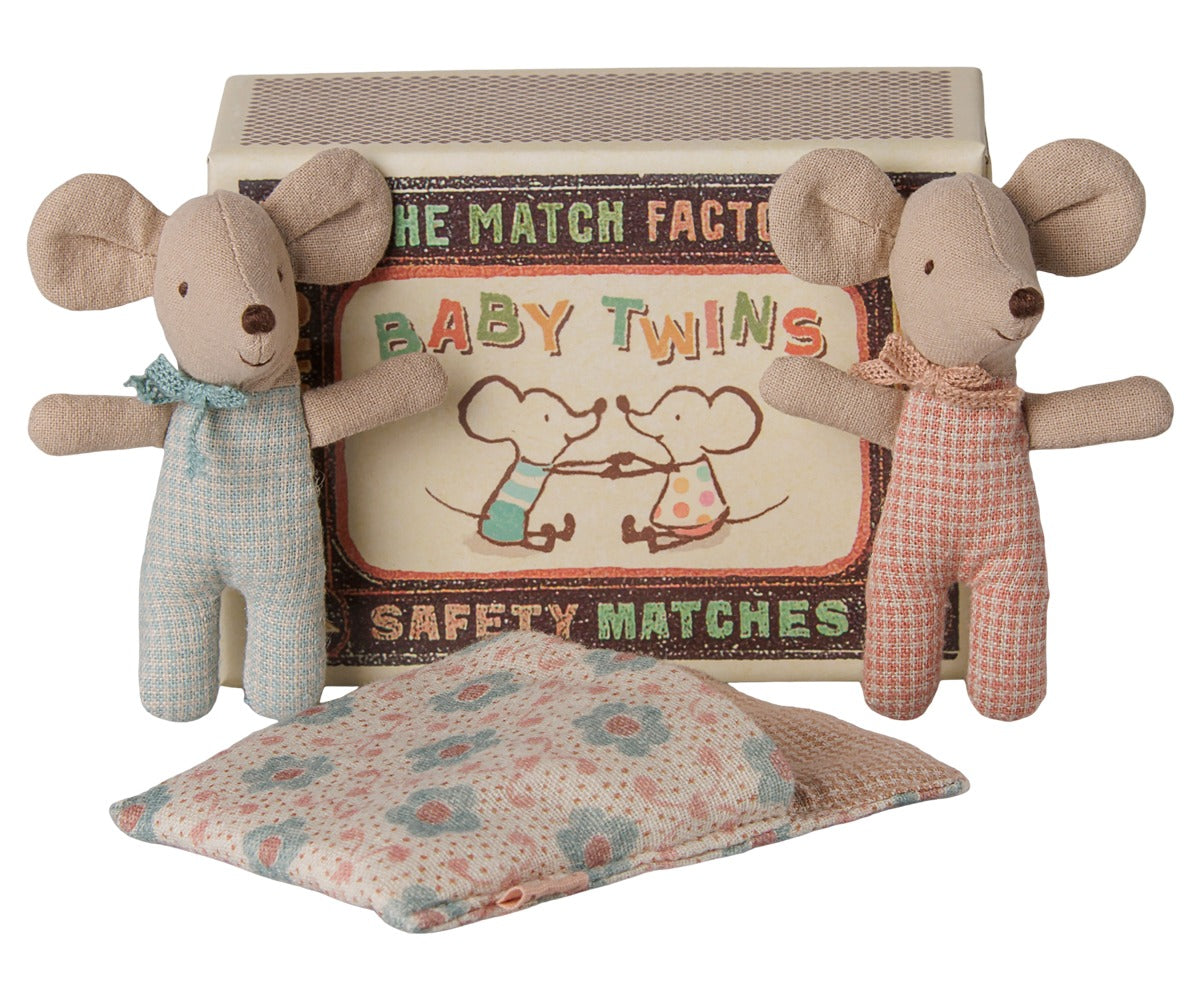 Twins, Baby Mice in Matchbox - Checker