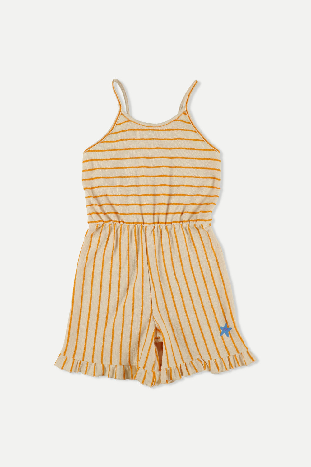 Organic Crepe Stripe Overalls Oil