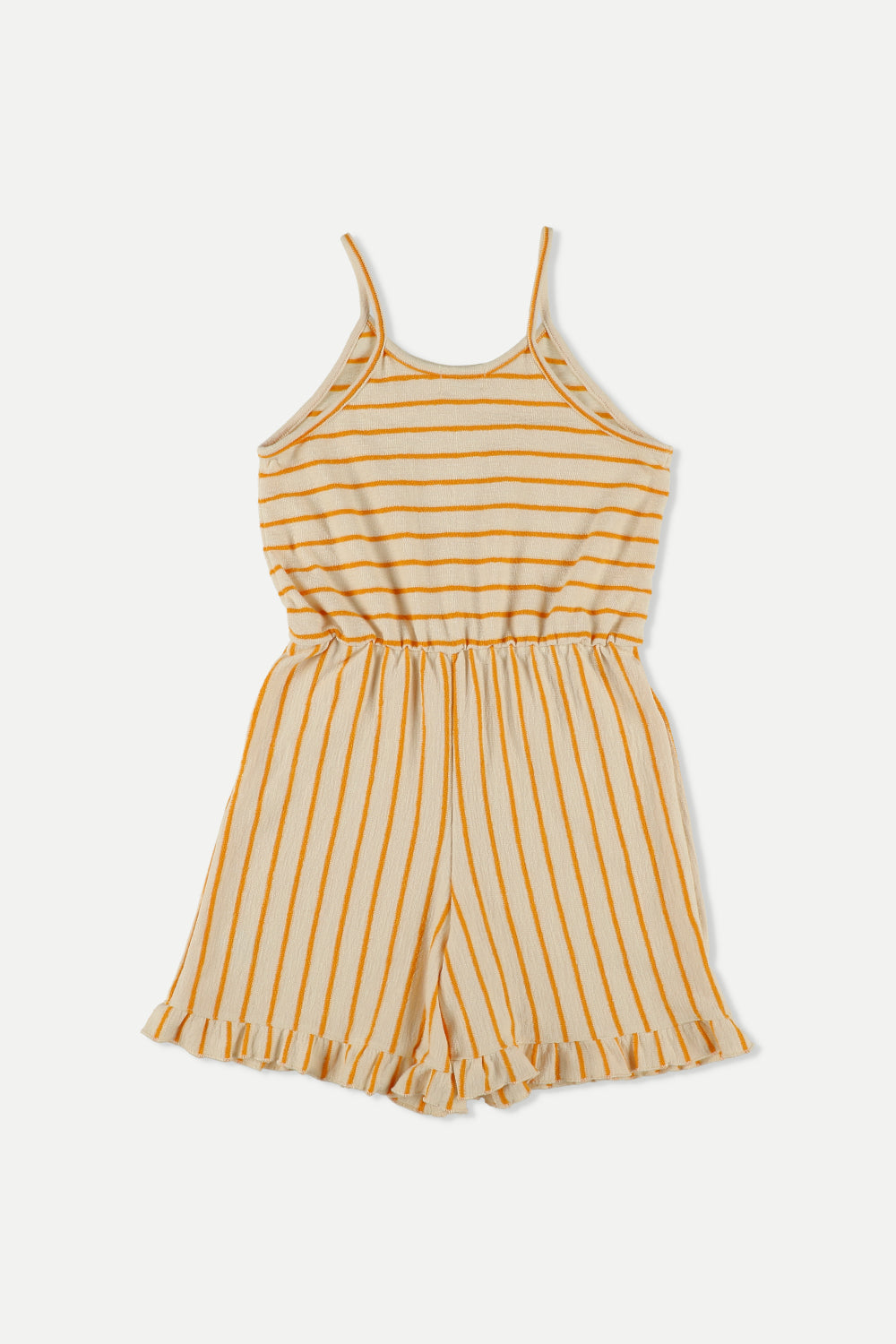 Organic Crepe Stripe Overalls Oil