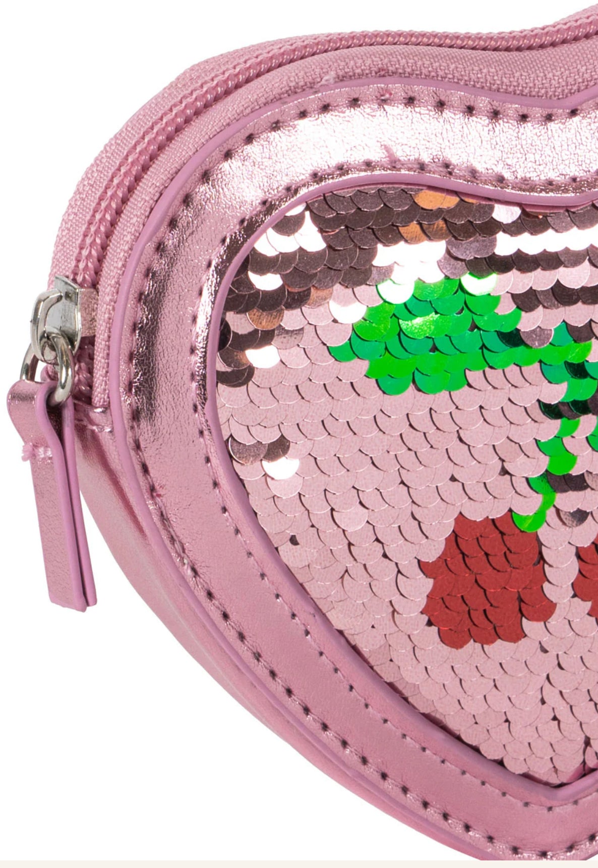Tut Heart Sequin Wallet- Rose