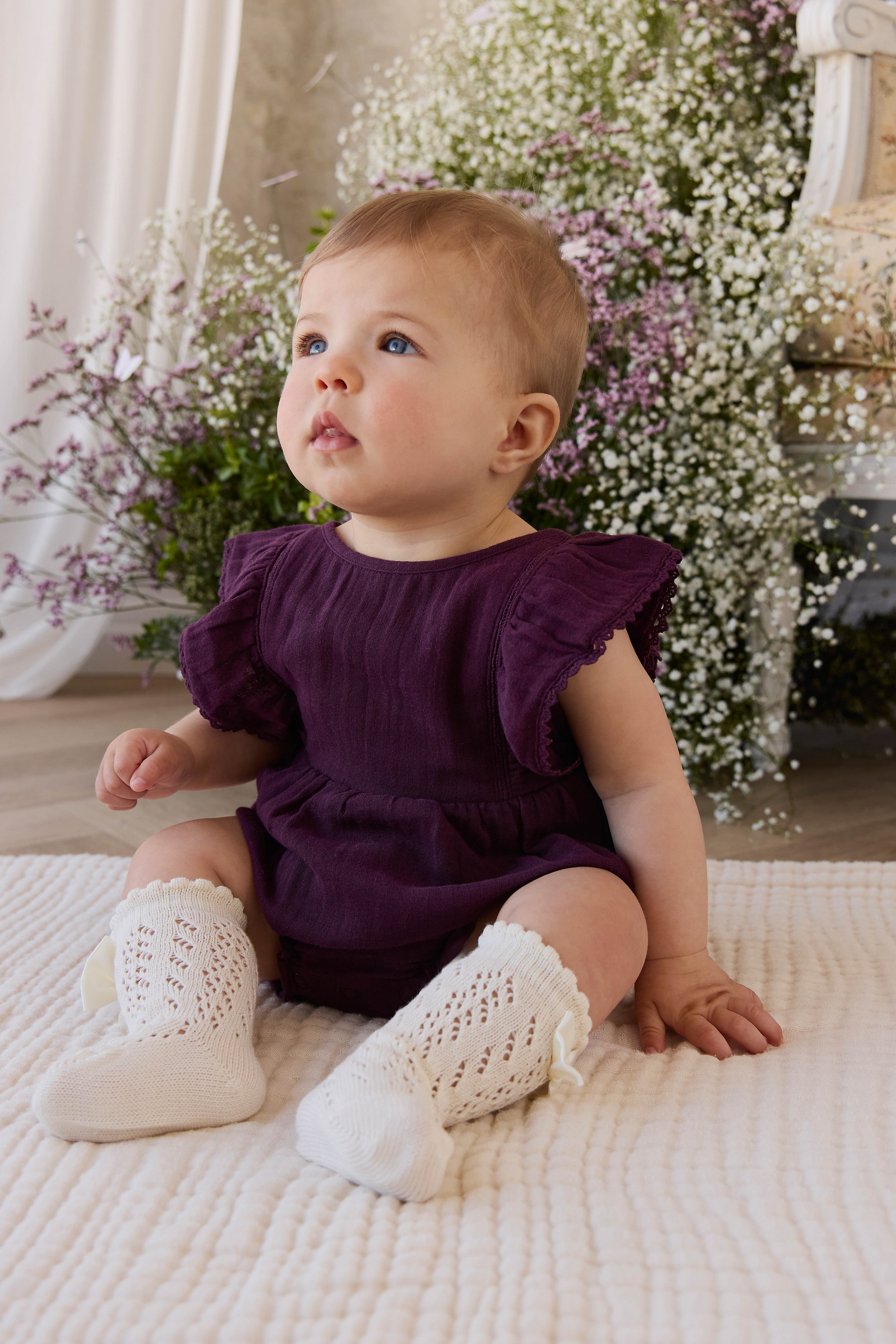 Organic Cotton Muslin Beatrice Playsuit - Fig