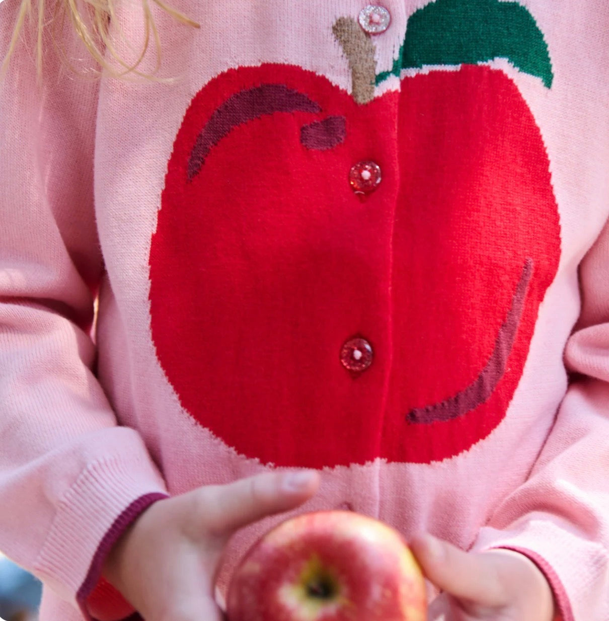 Girls Maude Sweater - Crisp Apple