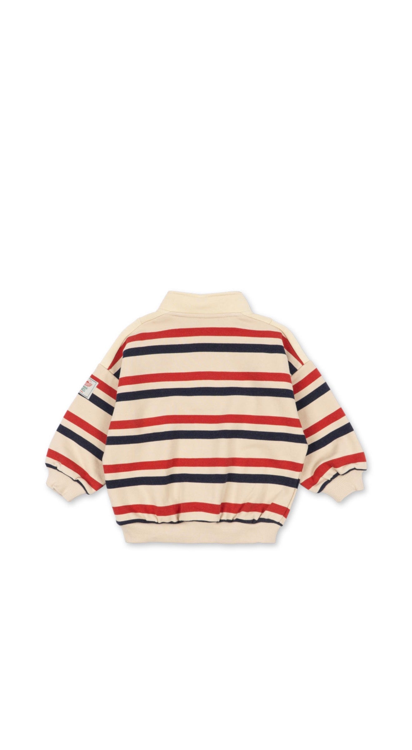 Loupy Half Zip Sweat GOTS - Tangerine Stripe