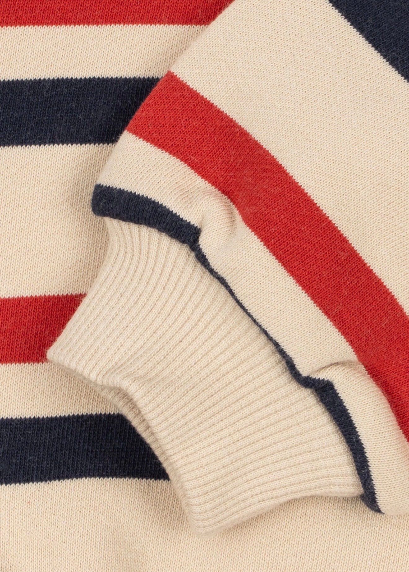 Loupy Half Zip Sweat GOTS - Tangerine Stripe