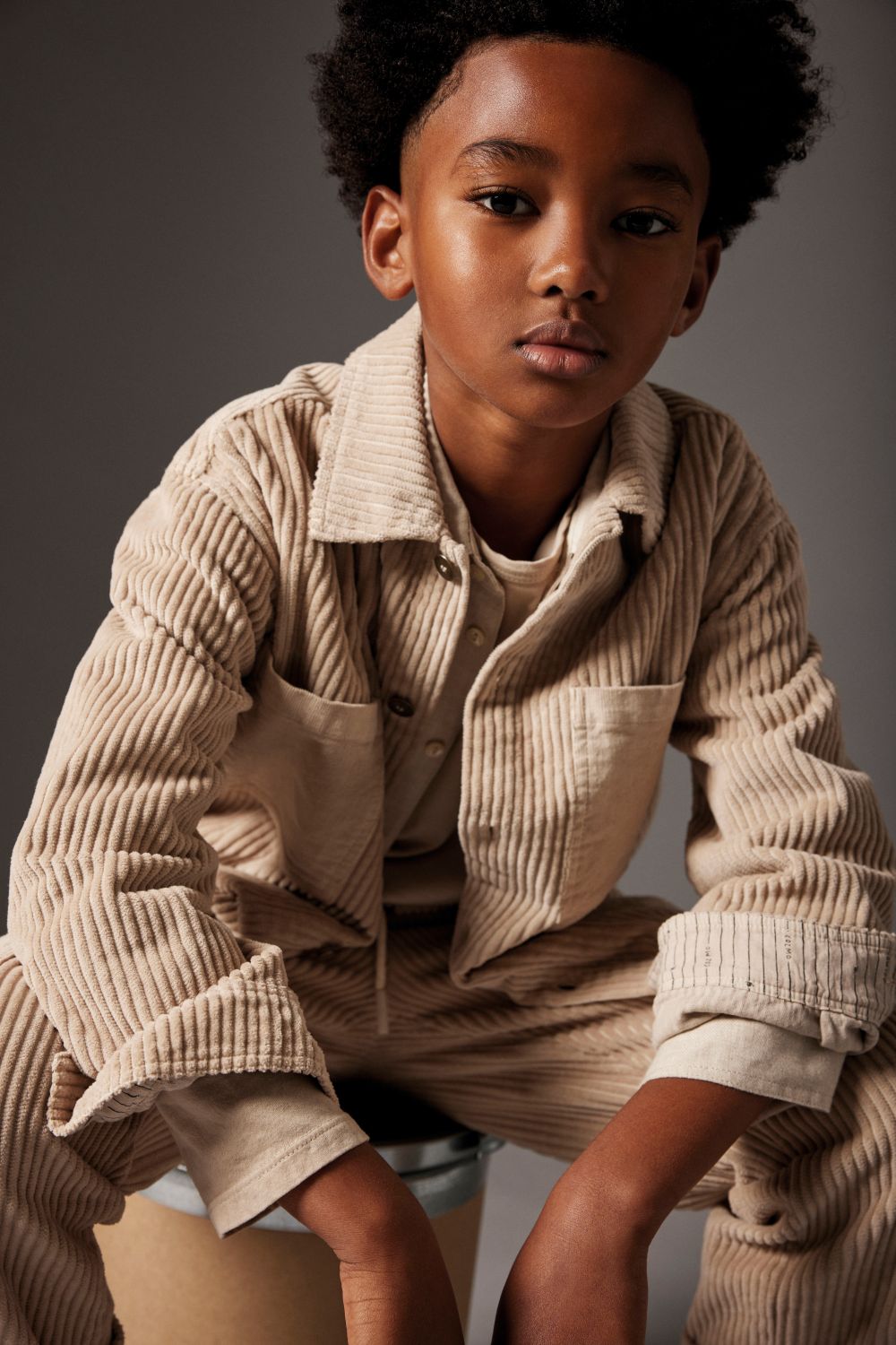 Wide Corduroy Shirt - Stone