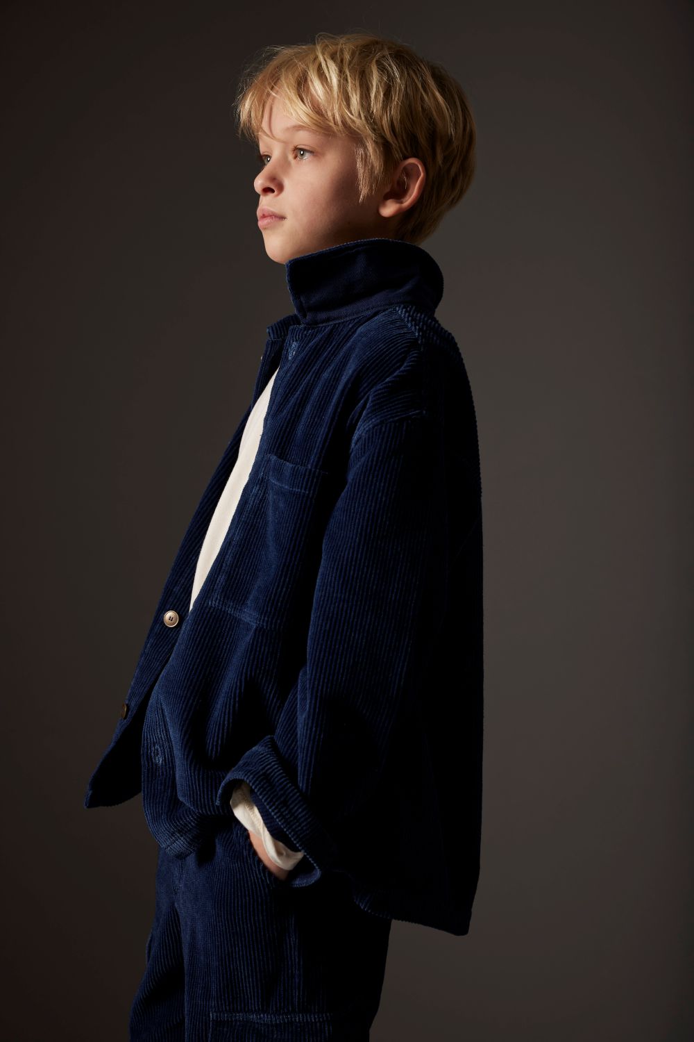 Denim Corduroy Shirt - Navy