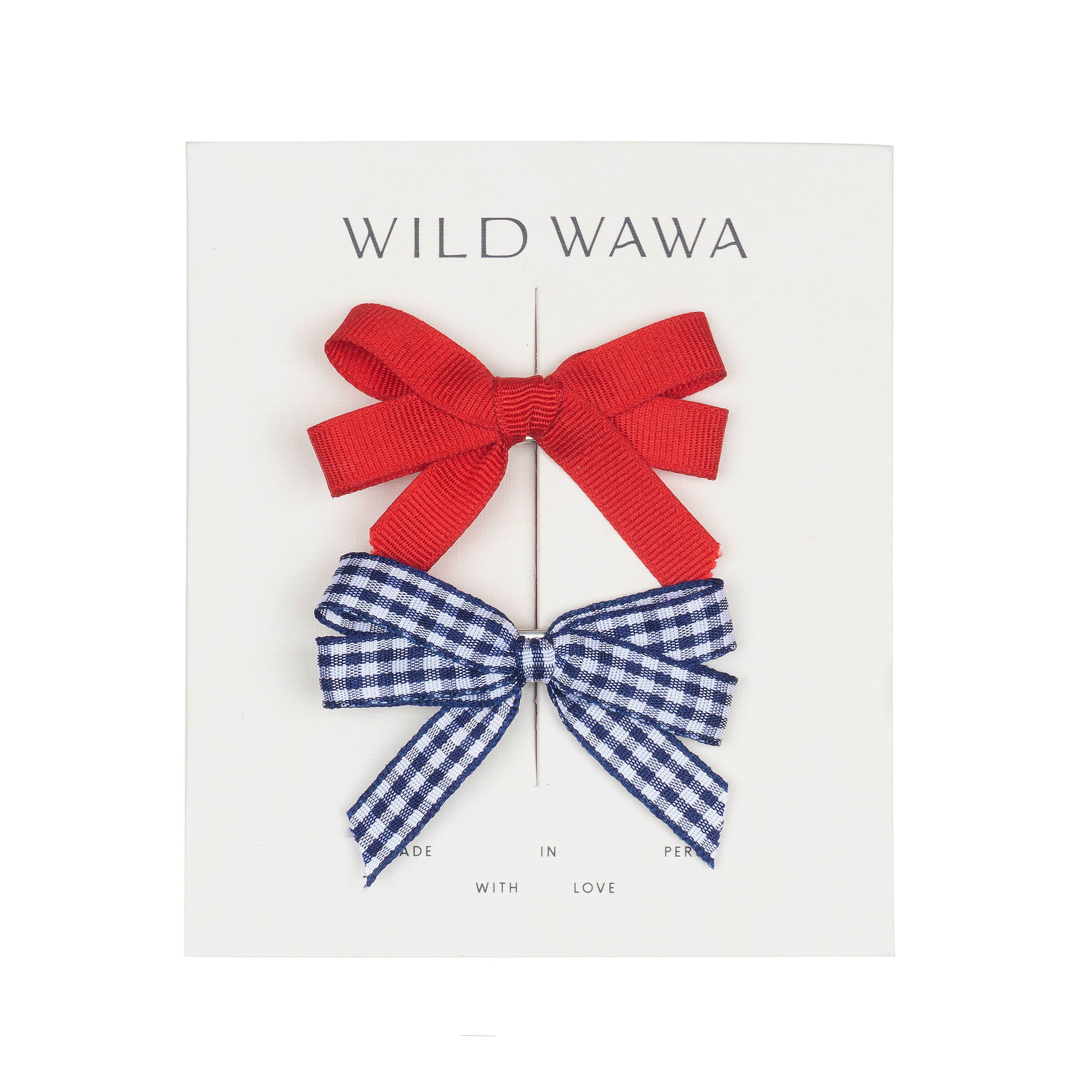 Bow Clip Set - Red/Blue