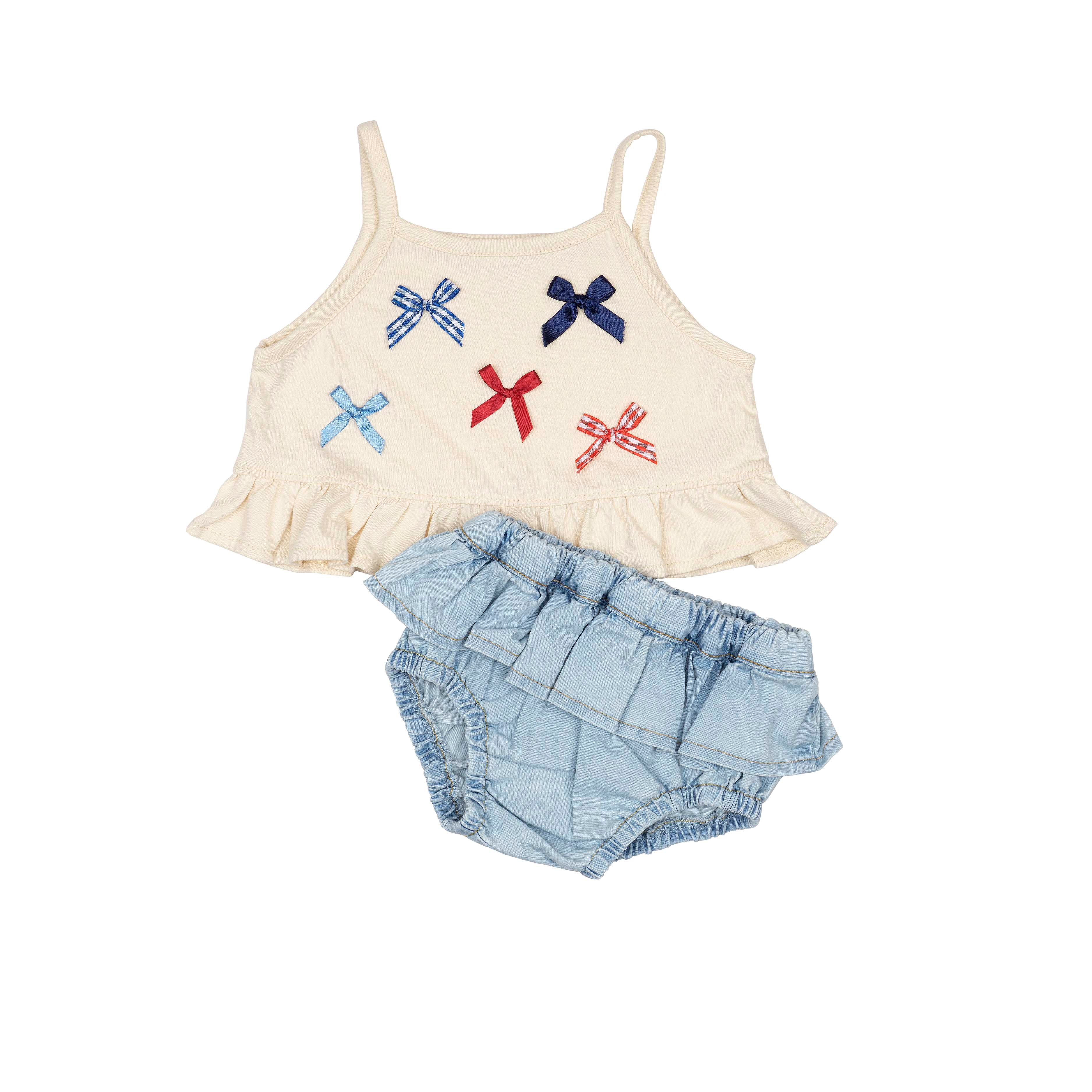 Ruffle Bloomer Set - Denim