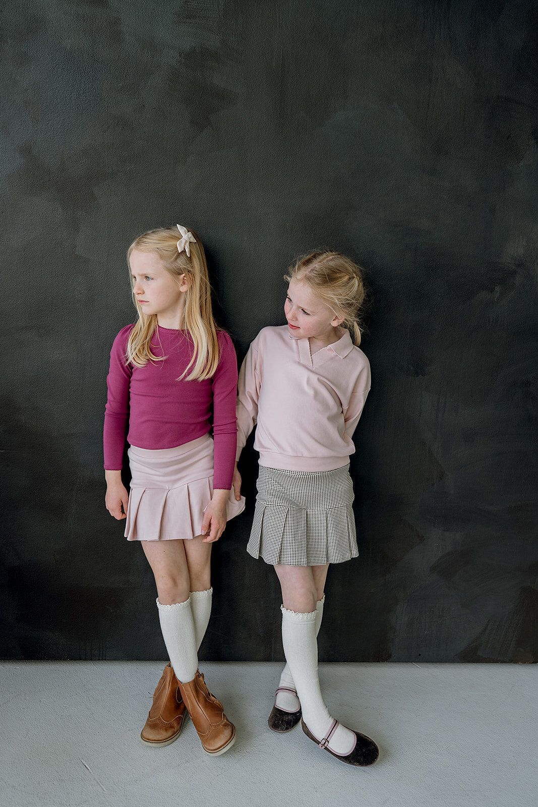 Pleated Mini Skort | Black and White Gingham