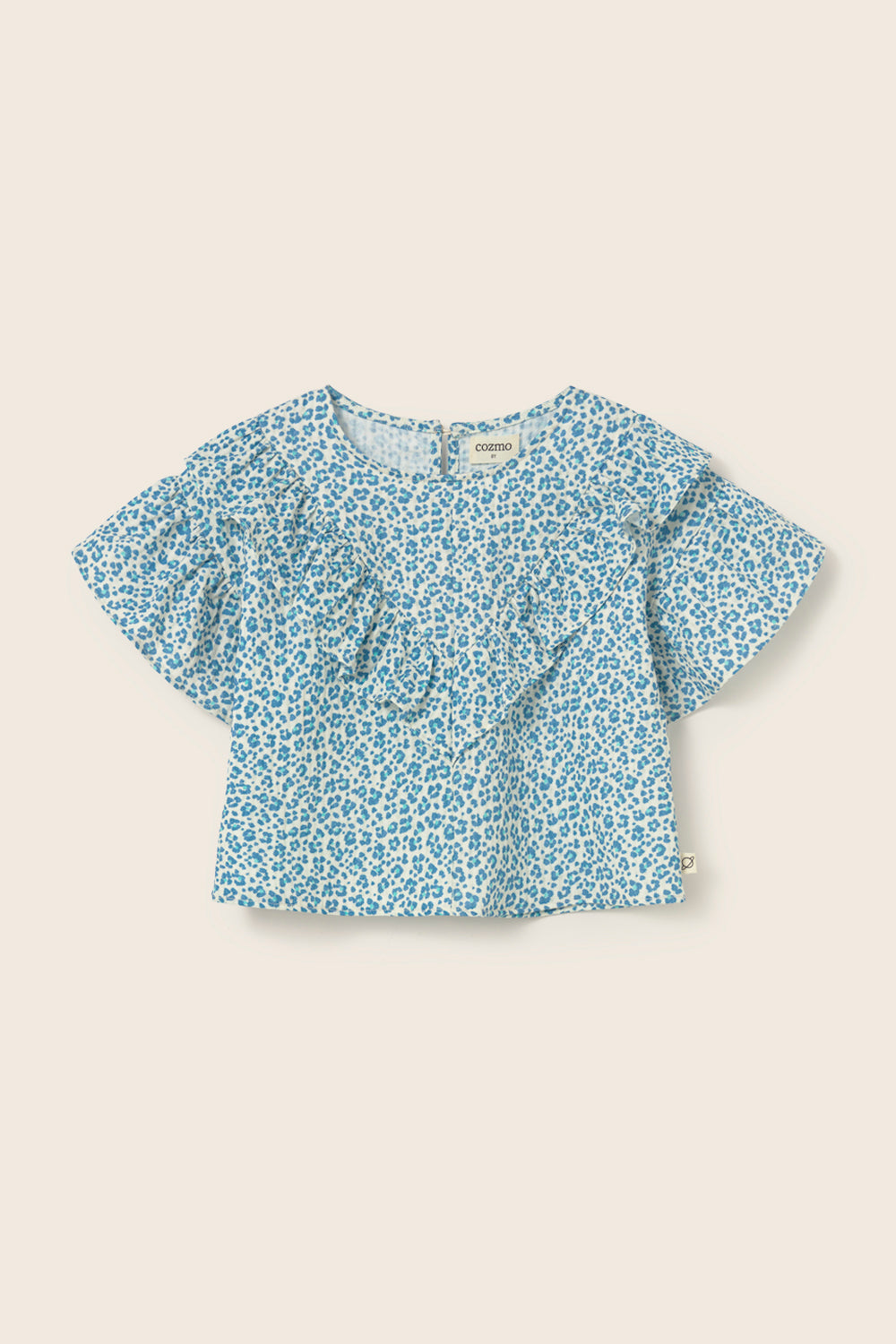 Duna Animal Print Cotton Blouse - Blue