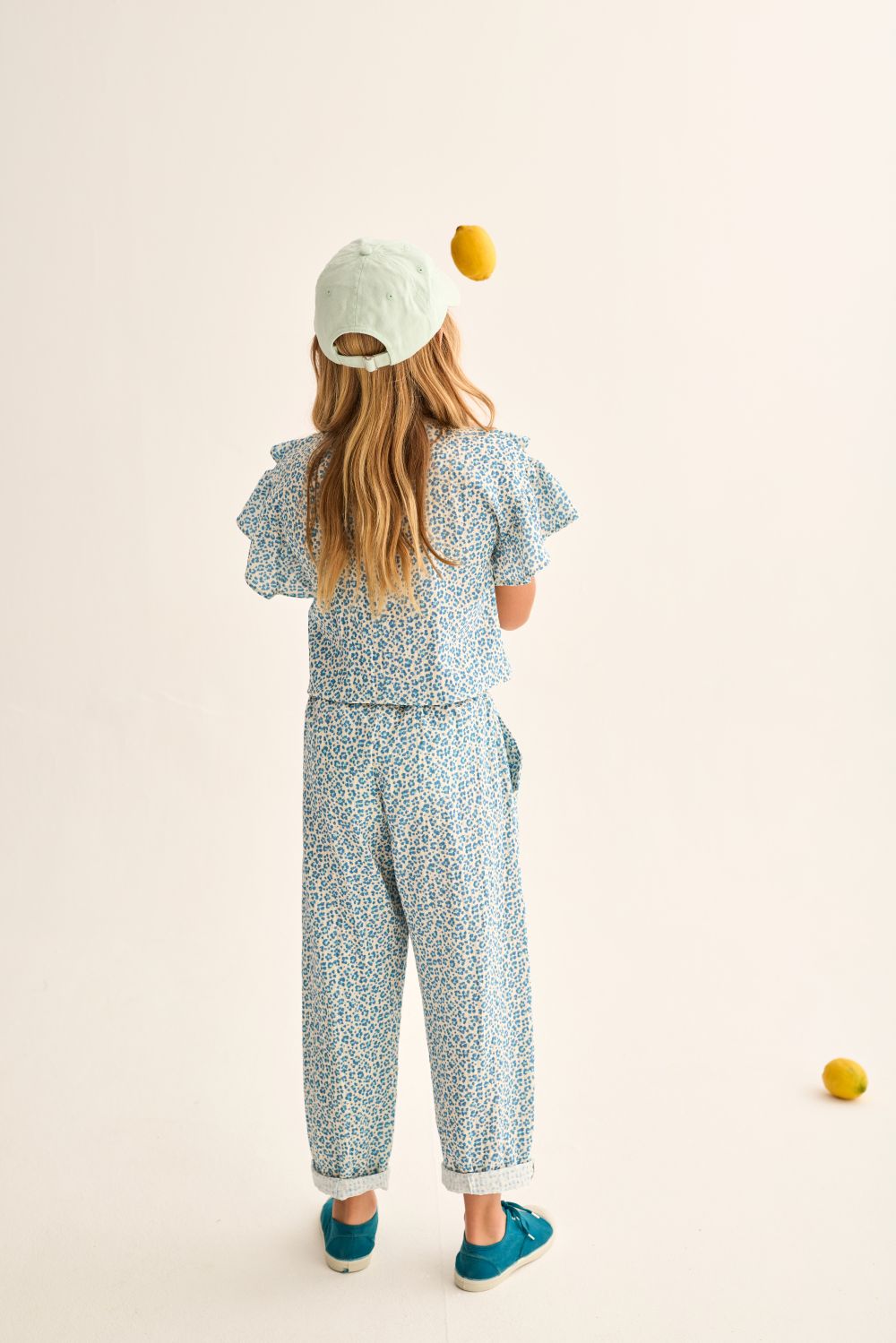 Duna Animal Print Cotton Blouse - Blue