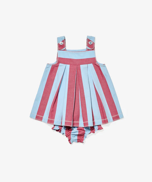 Daisy Baby Dress - Cherry Stripe