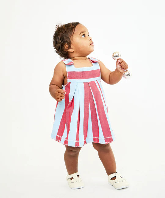Daisy Baby Dress - Cherry Stripe