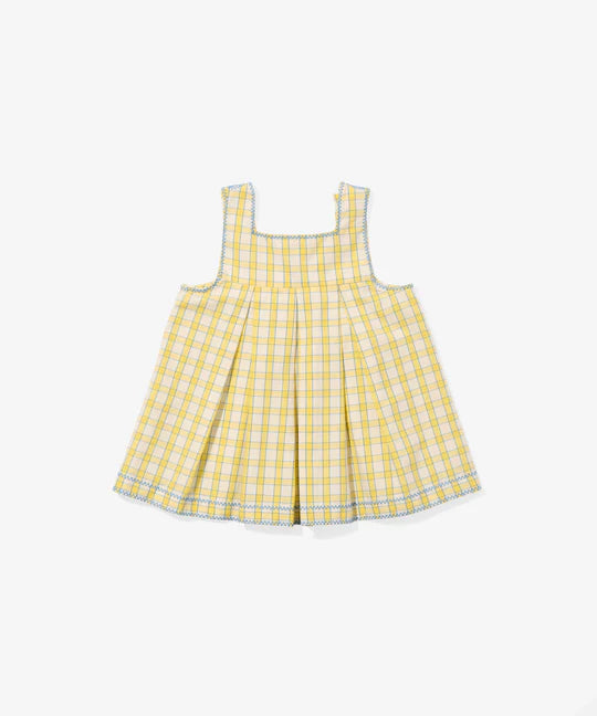 Daisy Baby Dress - Yellow Picnic Check