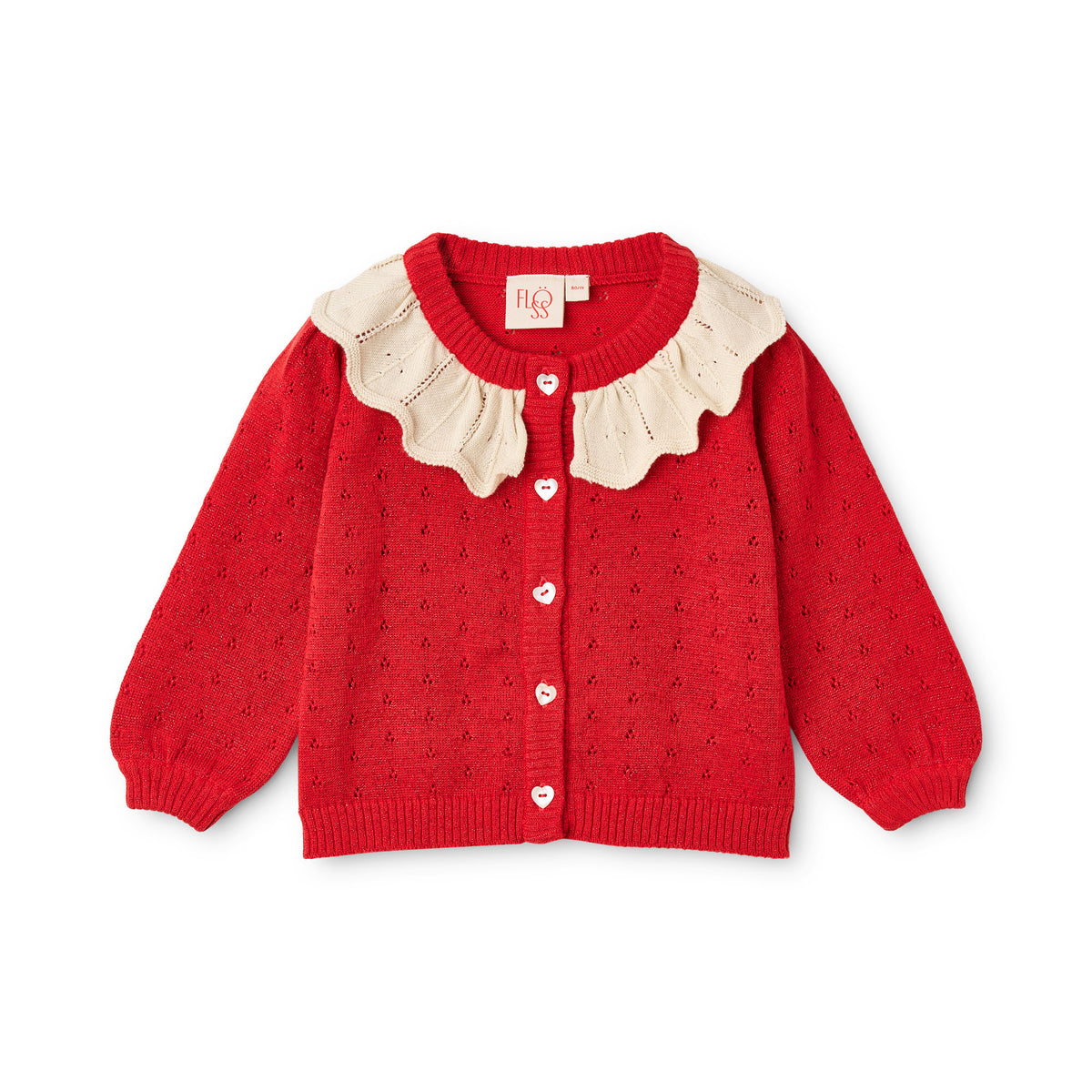 Dora Cardigan - Poppy Red Glitter