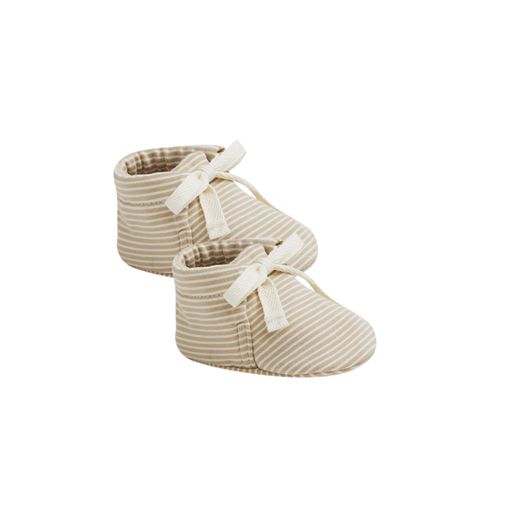 BABY BOOTIES || LATTE MICRO STRIPE