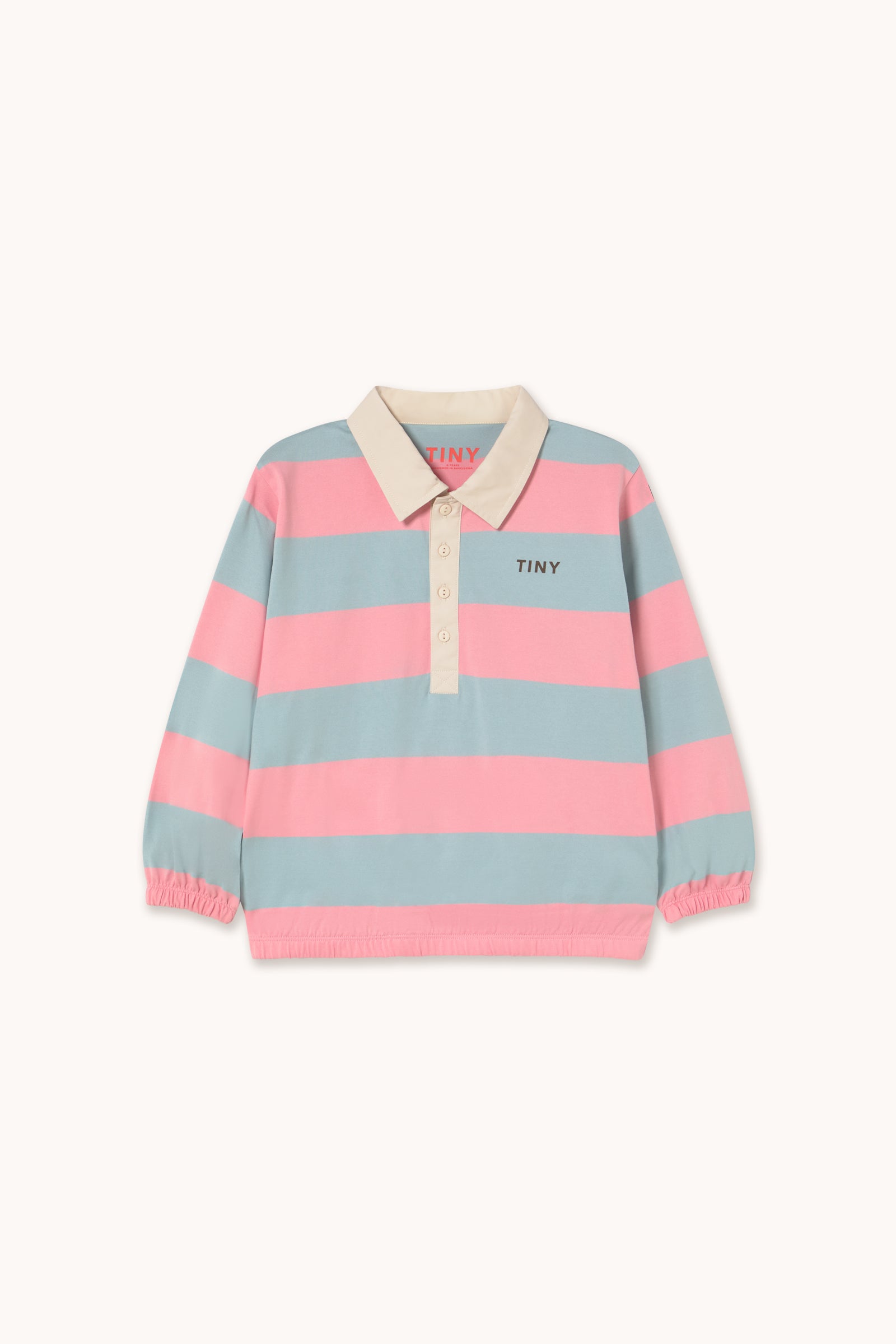 Stripes Polo Sleeve Tee warm gray