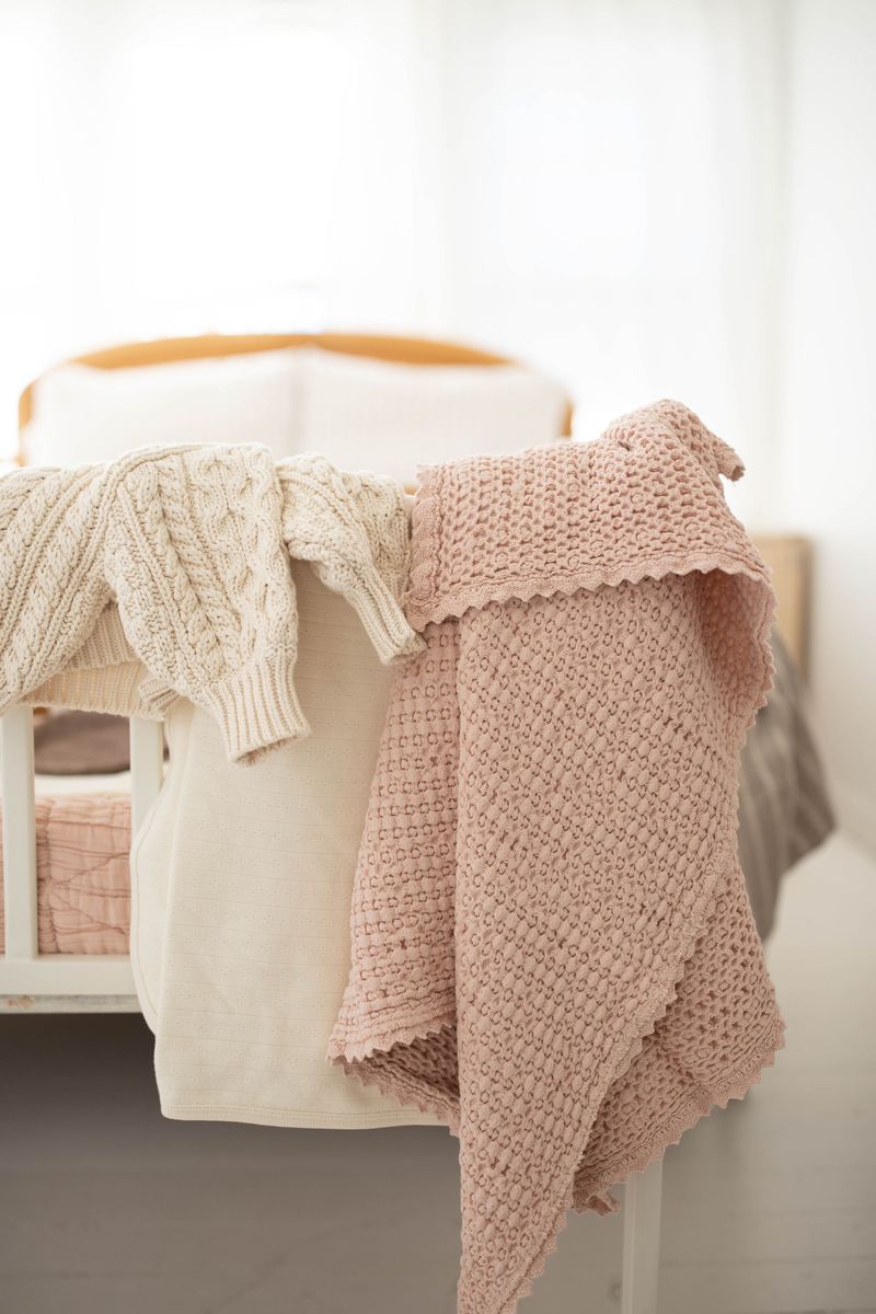 Waffle Blanket | Baby Size - Petal