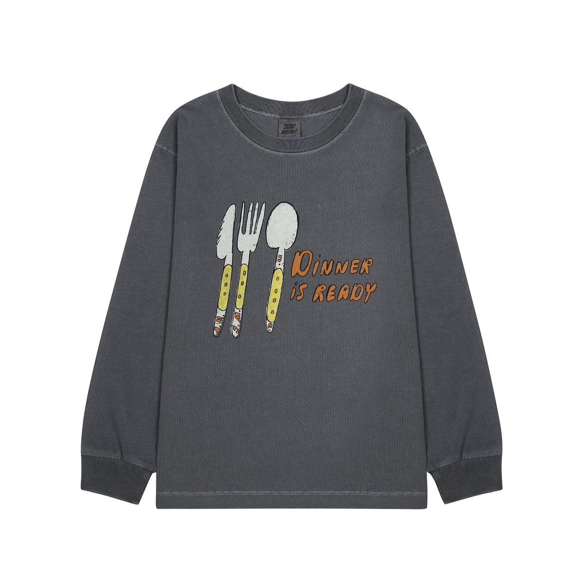 Dinner Pigment L/S T-Shirt - Charcoal