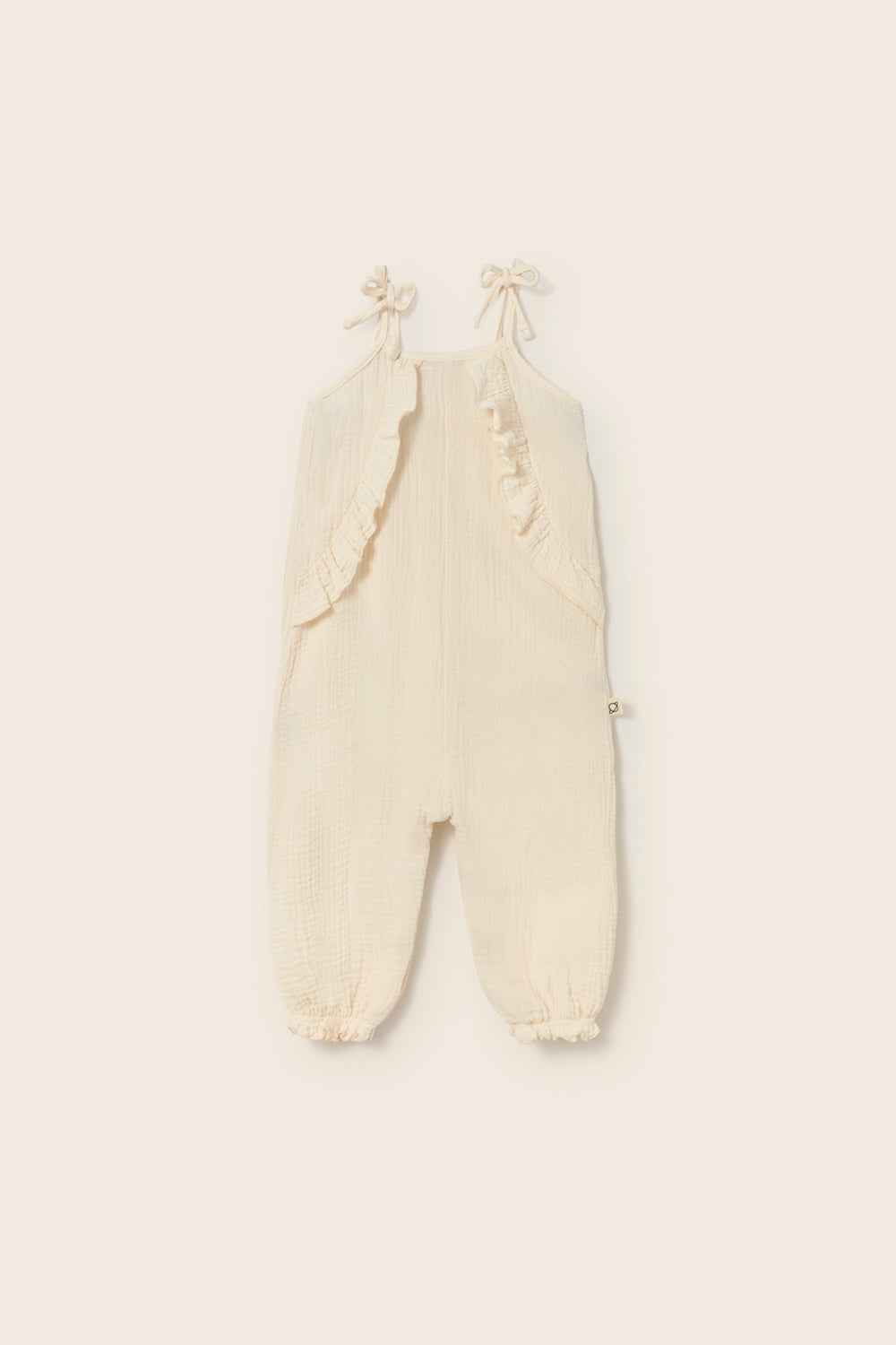 Ember Soft Gauze Cotton Baby Overall - Ivory