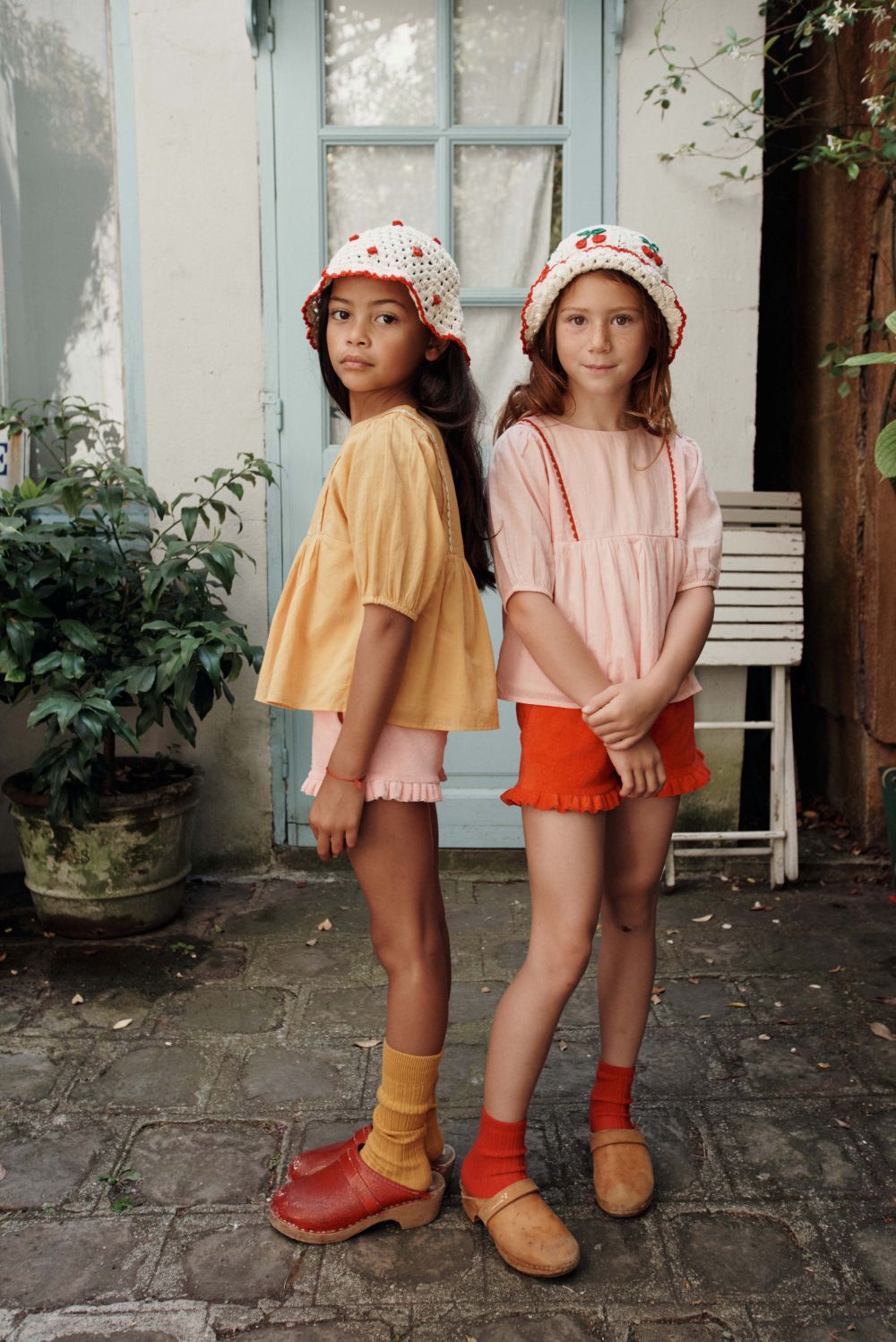 Ruffled Terry Shorts - Coquelicot