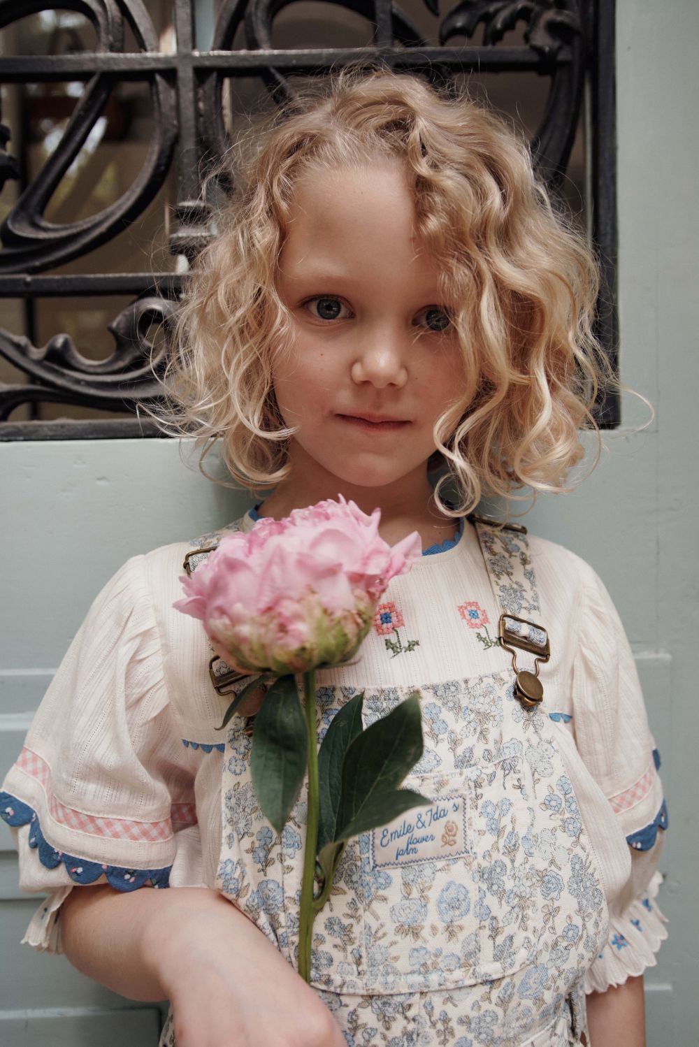 Cotton Canvas Overalls - Champetre Bleu