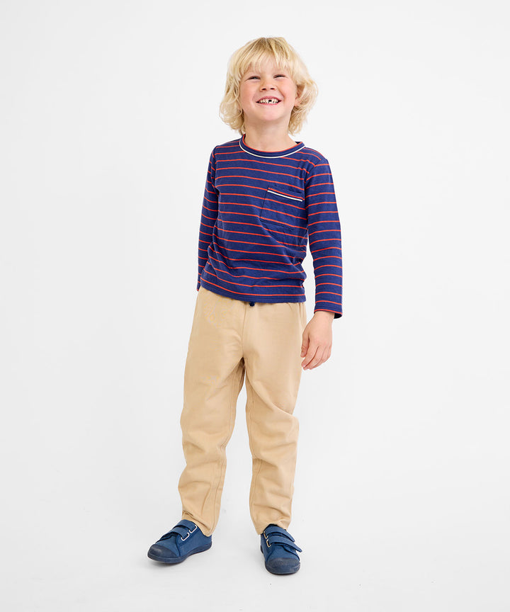 Edward T-Shirt - Navy Fine Stripe