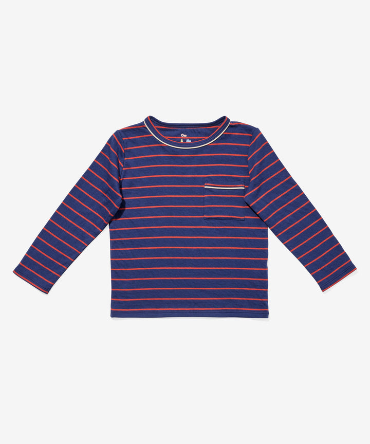 Edward T-Shirt - Navy Fine Stripe