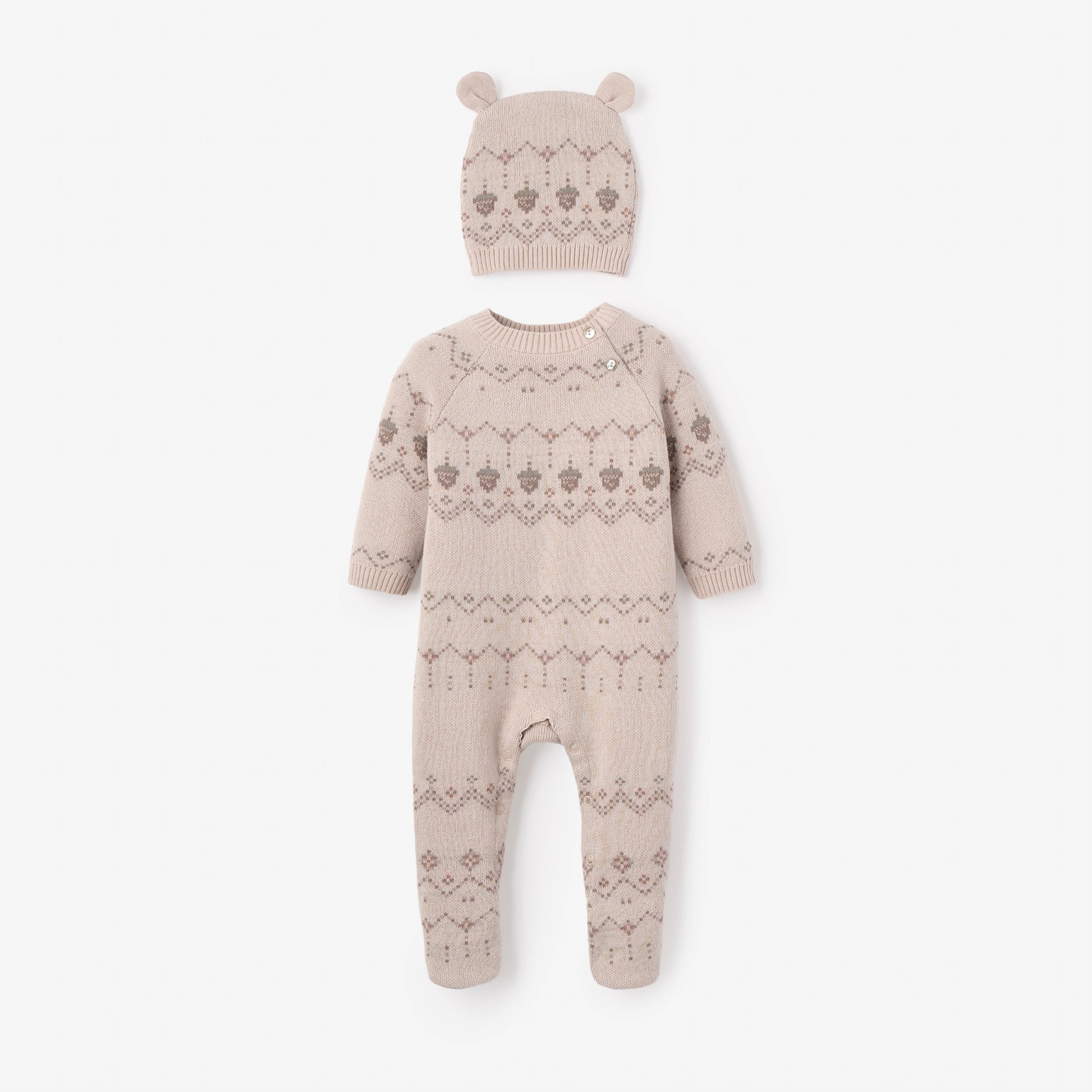 Acorn Fairisle 2 Pc Jumpsuit + Hat Set