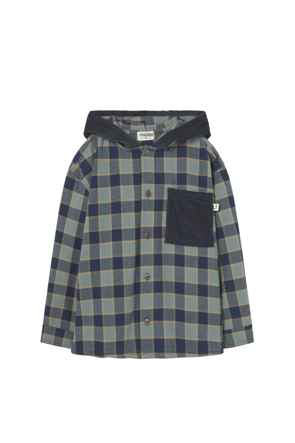 Check Flannel Hooded Shirt - Artic Blue