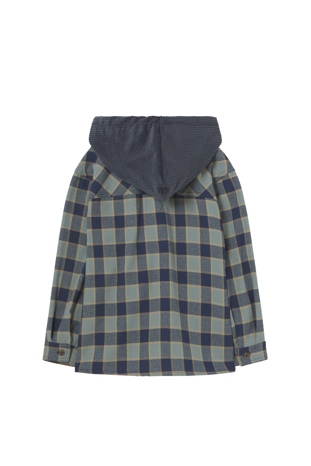 Check Flannel Hooded Shirt - Artic Blue