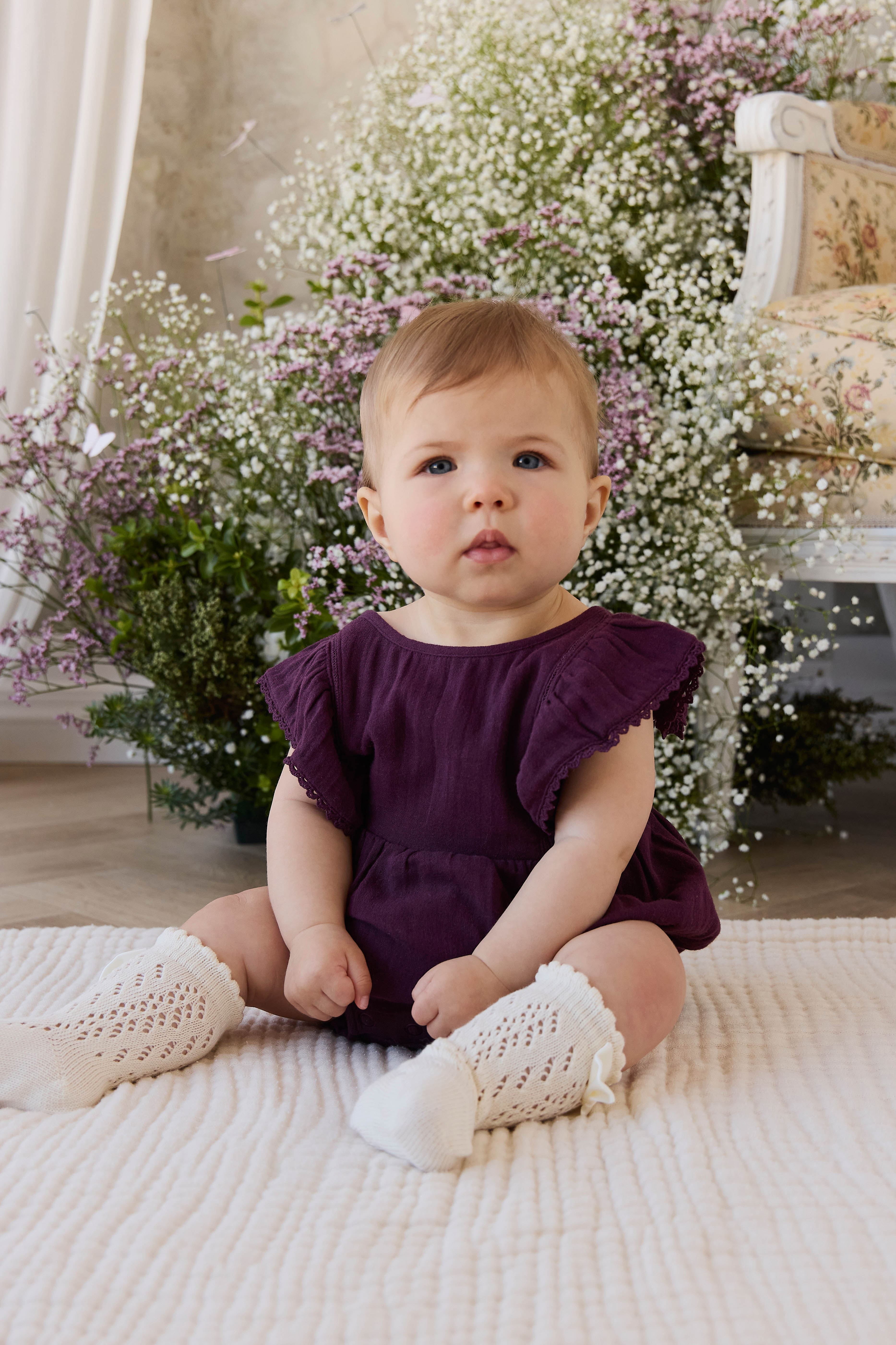Organic Cotton Muslin Beatrice Playsuit - Fig