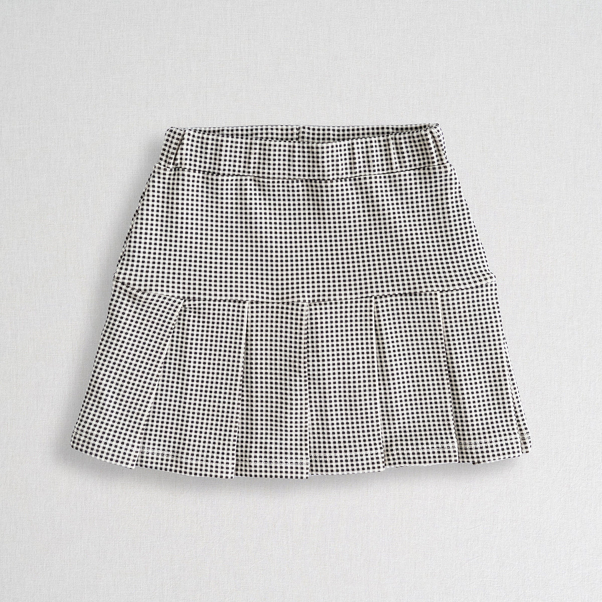 Pleated Mini Skort | Black and White Gingham