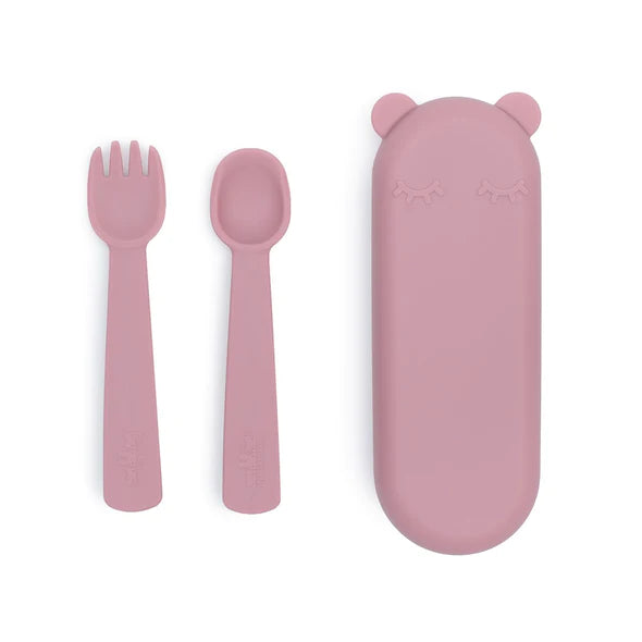 Feedie Fork & Spoon Set - Dusty Rose