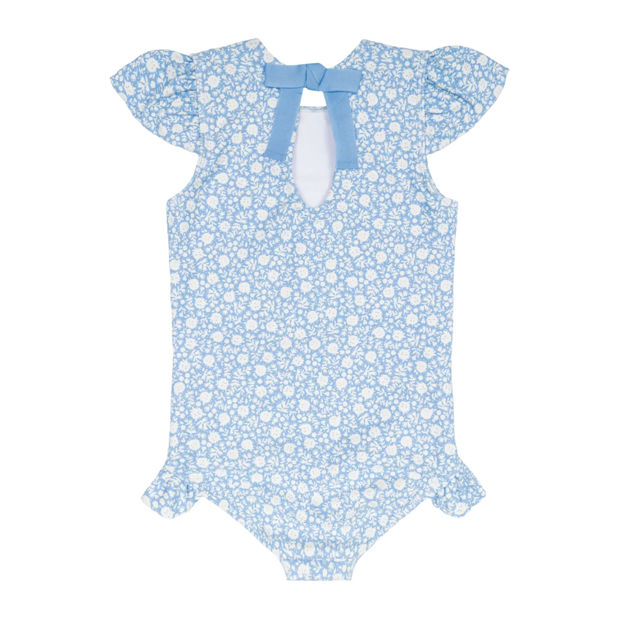 Girls Alpine Fiore Ruffle Cup Sleeve Rashguard One Piece