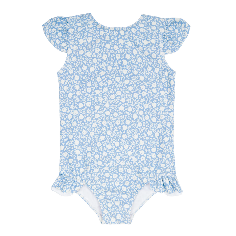 Girls Alpine Fiore Ruffle Cup Sleeve Rashguard One Piece